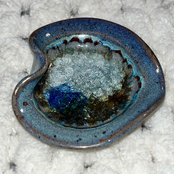 Crackle Glass Trinket Dish - Picture 2 of 2